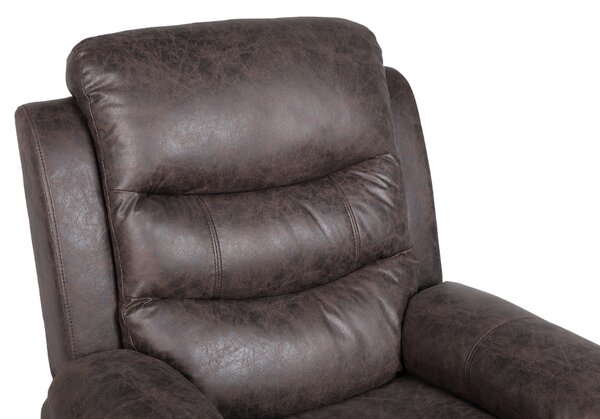 Relaxační polohovací TV křeslo HAVEN — látka, hnědá, nosnost 130 kg