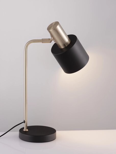 Rustikální stolní lampa Paz černé – Černá