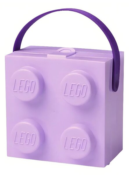 Fialový svačinový box s rukojetí LEGO® Storage 16,5 x 16,5 cm