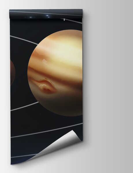 Fototapeta Sluneční soustava s planetami a hvězdami, Vesmírné fototapety, Populární fototapety, w00002 - Tapeko.co.cz