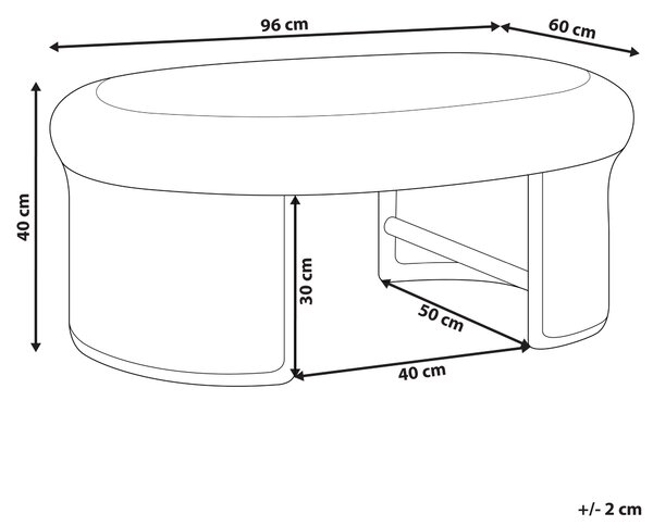 Zahradní konferenční stolek LIVADEIA 60 cm 96 cm Ratan Přírodní
