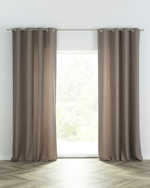 Hotový závěs BASIC na kroužcích 140x280cm světle hnědý