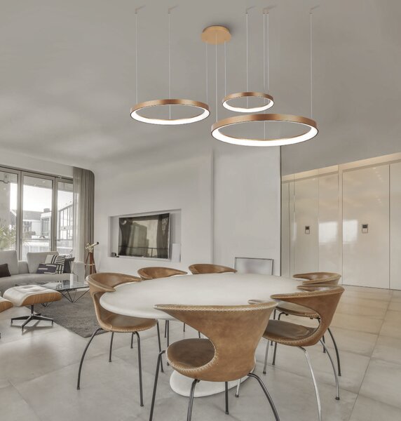 Designový LED stmívatelný lustr Agnes 38+58+78 zlatá