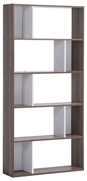 Knihovna s 5 policemi ORILLA 174 cm Tmavě hnědá