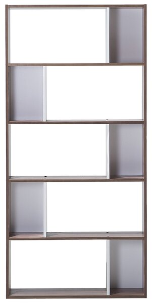 Knihovna s 5 policemi ORILLA 174 cm Tmavě hnědá