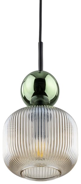 Lustr na lanku SOPHIA 1xE14/10W/230V černá/zelená/kouřová béžová
