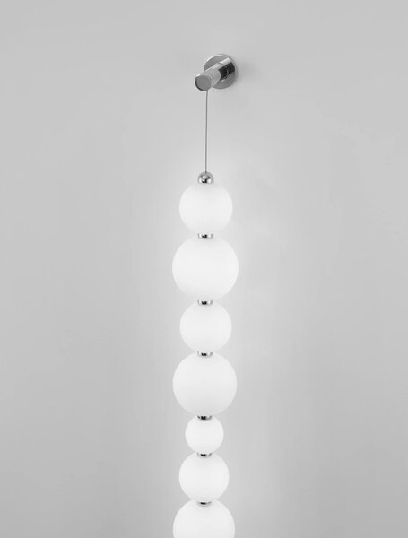Designové nástěnné svítidlo Perla chrom – Bílá