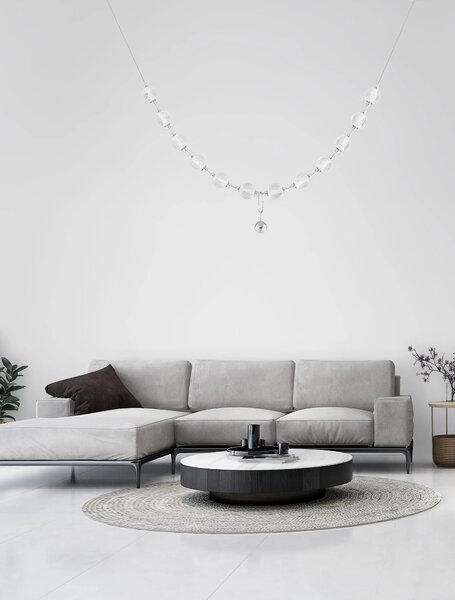 Luxusní lustr Brillante chrom – Šedá