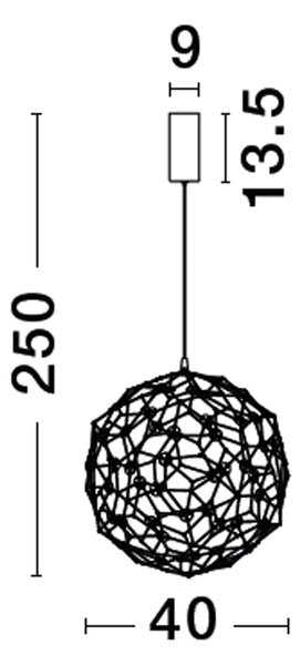 LED lustr Sole 40 černá