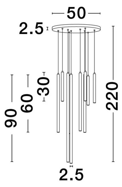 LED lustr Trimle 50 zlatá