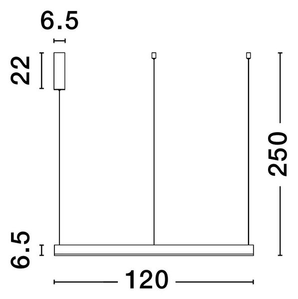 LED lustr Motif 120 černé stmívatelné – Černá