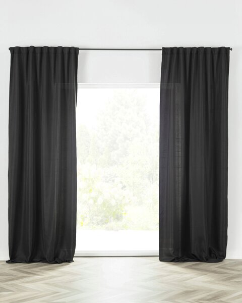Hotový závěs BASIC s řasící páskou 140x300cm černý