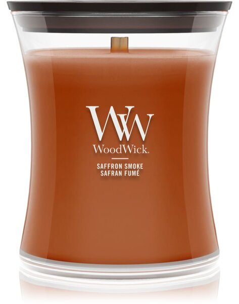 Woodwick Saffron Smoke vonná svíčka s dřevěným knotem 275 g