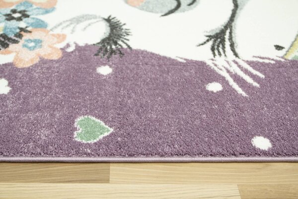 Makro Abra Dětský kusový koberec Lima C882B Lama fialový krémový Rozměr: 100x150 cm