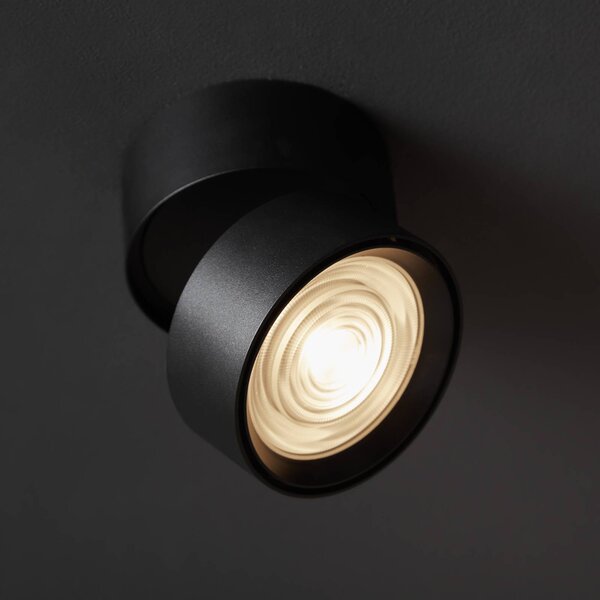 LOOM DESIGN Ray LED stropní spot Ø9,3cm 13W černý, stmívatelný, Černá, Obývací pokoj / jídelna, Hliník, Moderní