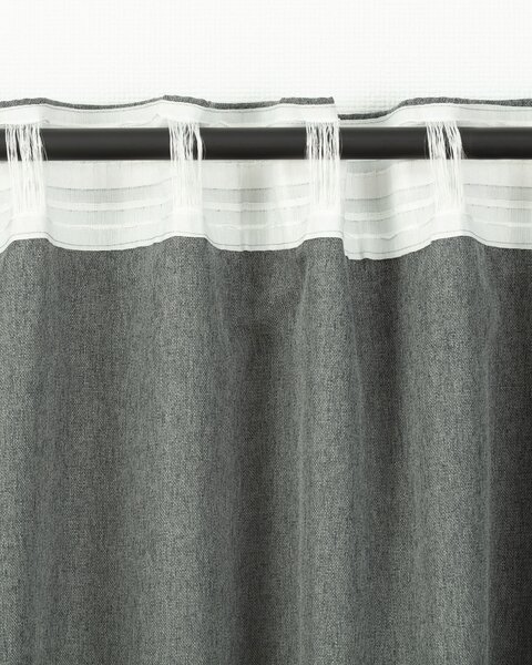 Hotový závěs BASIC s řasící páskou 140x300cm šedý denim