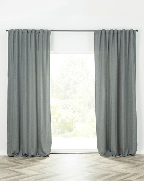 Hotový závěs BASIC s řasící páskou 140x300cm šedý denim