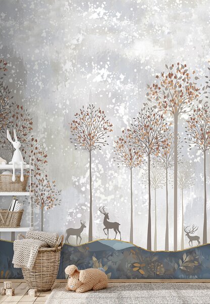 Dětská vliesová obrazová tapeta na zeď, jeleni, les, CW6047-1, Cute Walls, Decoprint