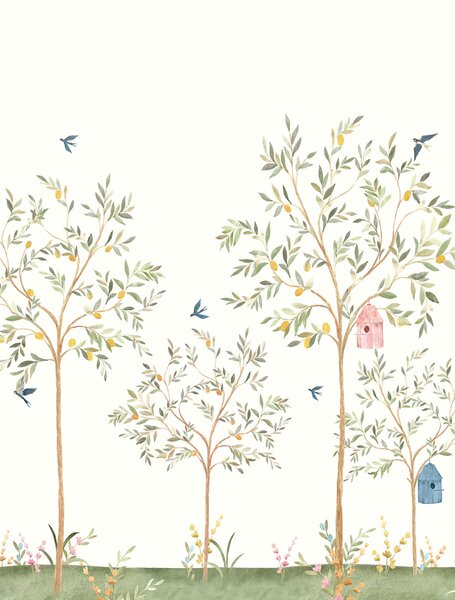 Dětská vliesová obrazová tapeta na zeď, stromečky, CW6121-2, Cute Walls, Decoprint