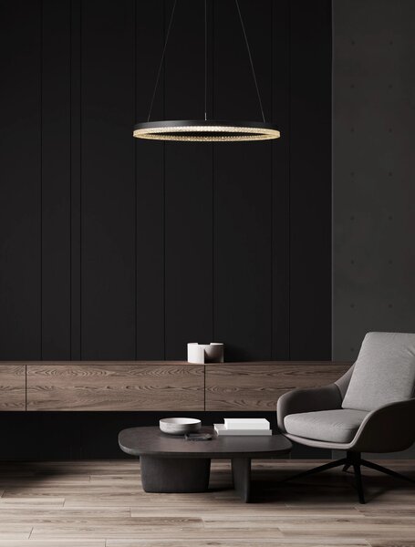 LED lustr Adria 60 černé – Černá