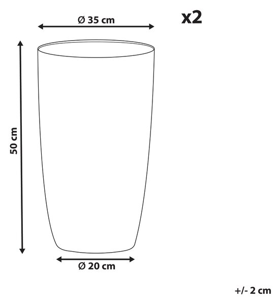 Sada 2 květináčů CAMIA 35 cm Béžová