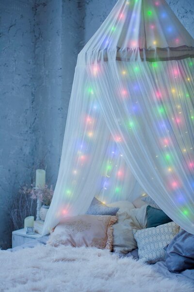 Světelný závěs 300 micro LED s dálkovým ovládáním 300×300 cm