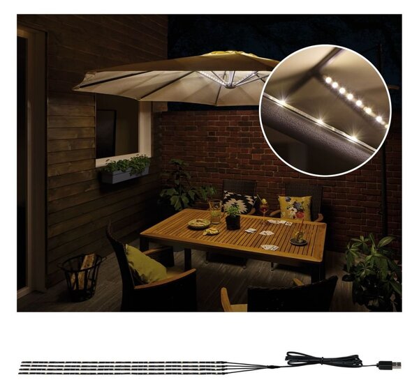 P 94208 Mobile Strip Parasol-Light LED pásky 4ks sada osvětlení slunečníku, 4x40cm - PAULMANN
