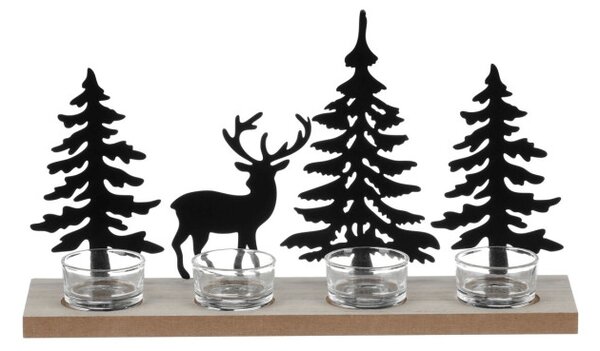 Adventní svícen černý JS456 BK