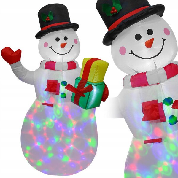 Nafukovací sněhulák s RGB LED projektorem 150 cm