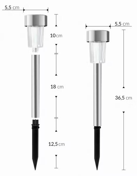 Deuba Sada 8 LED solárních lamp - barevné