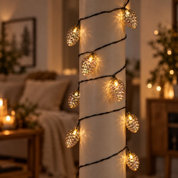 LED světelný řetěz s koblihami 10 LED teplé bílé