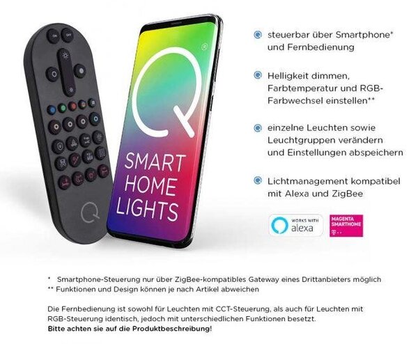 Paul Neuhaus Závěsné LED svítidlo Q-ADRIANA, 35W, d. 110 cm, ZigBee 2700-5000K