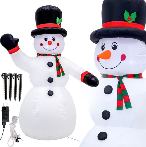 Nafukovací sněhulák s LED osvětlením 180 cm