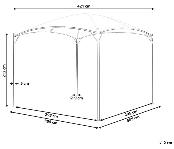 Zahradní pavilon VOMERO Kov 305 cm 305 cm Béžová