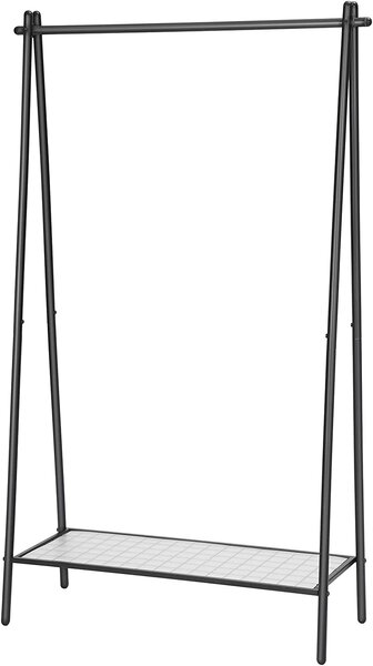 Víceúčelový šatní regál STEEW 92,5x153 cm černý