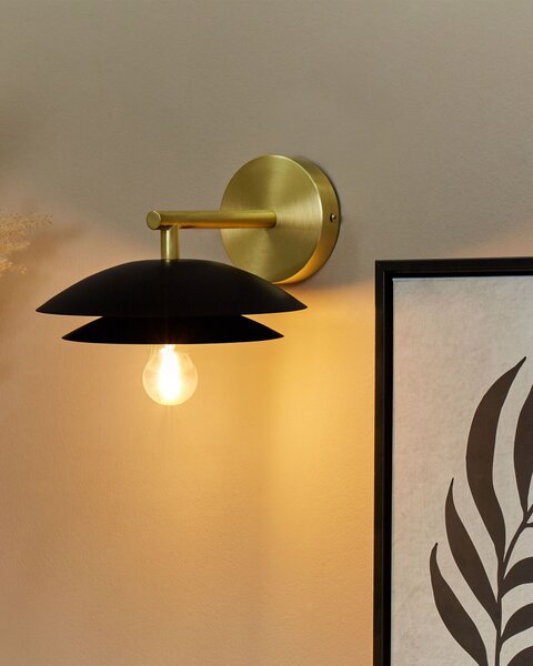 Nástěnná lampa LASOLO Černá Kov