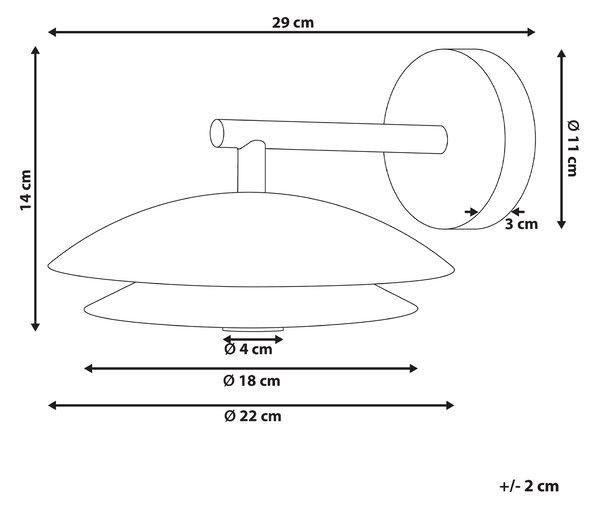 Nástěnná lampa LASOLO Černá Kov