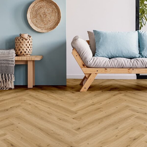 Vinylová podlaha BRASED Ecoline Herringbone HB lepený 9592 Dub královský přírodní