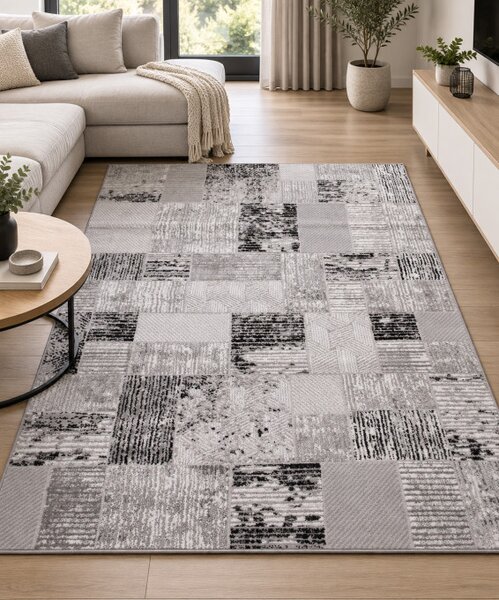 Koberec HOME 384 GREY / BLACK