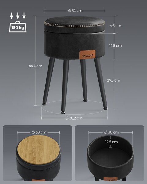 Mini taburet / stolička na nožičkách s úložným prostorem LOM005BH08