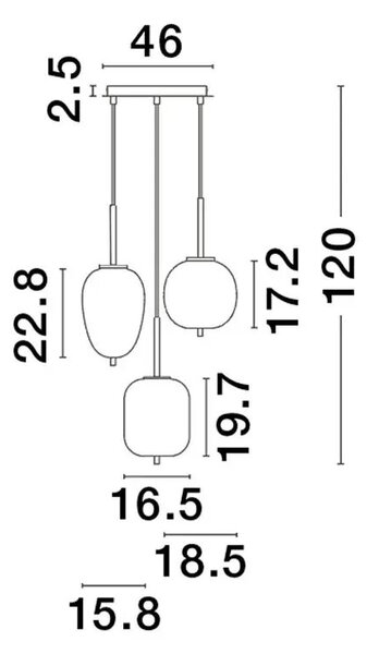 Lustr na lanku Lato – E27
