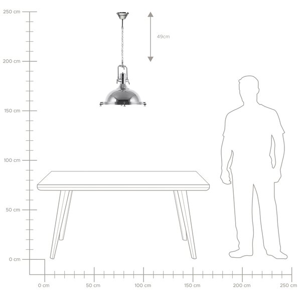 Závěsná lampa EBRON Kov Stříbrná