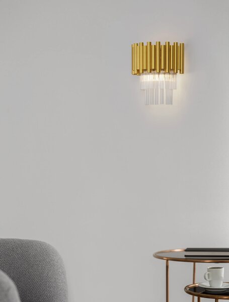 Luxusní nástěnné svítidlo Magnolia zlaté – E14