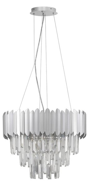 Designový lustr na lanku Magnolia 50 chrom – Šedá