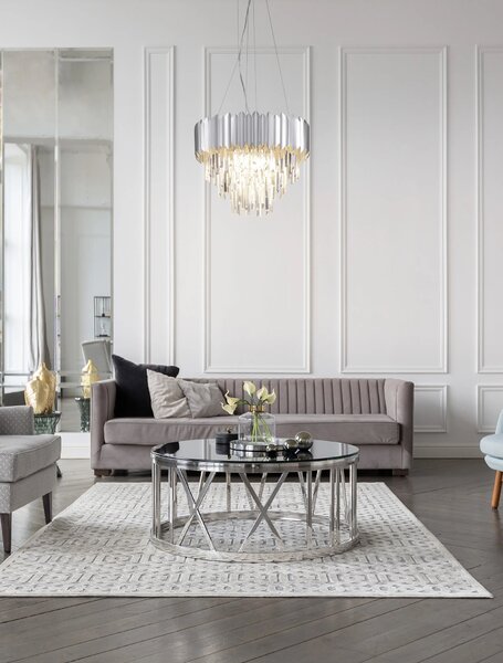 Designový lustr na lanku Magnolia 50 chrom – Šedá