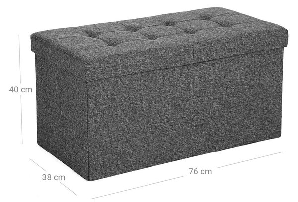 Taburet s odklápěcím víkem OTTOMAN 76x38 cm, tmavě šedý