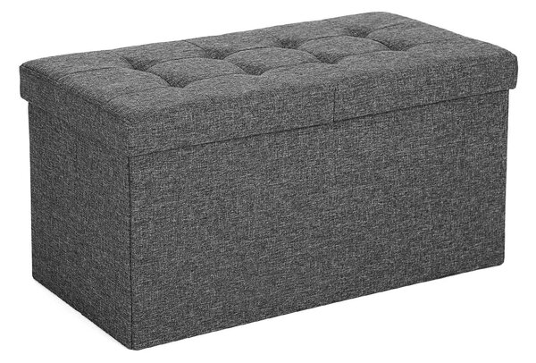 Taburet s odklápěcím víkem OTTOMAN 76x38 cm, tmavě šedý