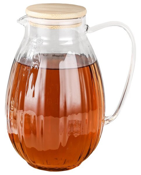 Skleněný džbán Hot&Cool Juicy s bambusovým víčkem, 1,5 l