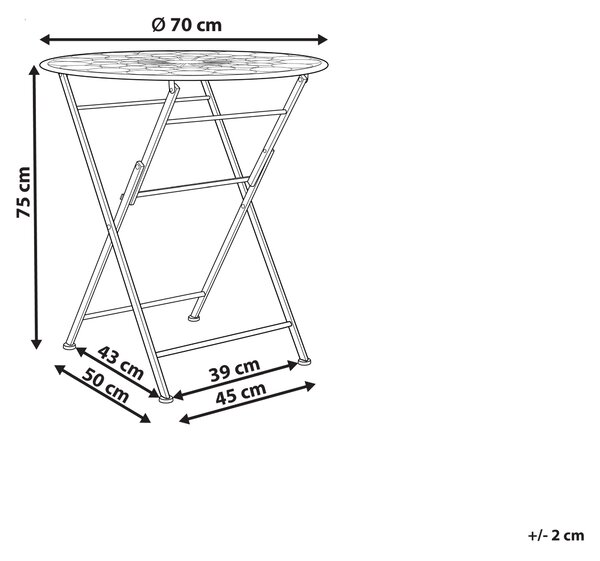 Bistro stolek SCARIO 70 cm 70 cm Kov Červená