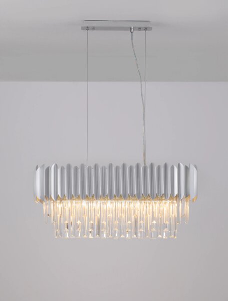 Luxusní lustr na lanku Magnolia 4 chrom – Šedá